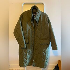 Zara Quilted Long Jacket